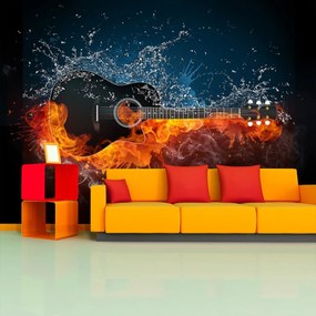 Sablio Tapeta Ohnivá gitara - 208x125 cm