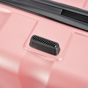 BONTOUR „Wave“ 3-dielna súprava kufrov s dvojitými kolieskami, s TSA zámkom, rose gold