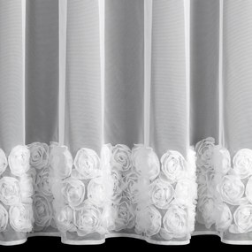 ZÁCLONA NA KRÚŽKOCH EVA MINGE ROSES4 350X160 CM BIELA