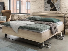 Posteľ Brüssel 180x200 cm, kamenný dub/šedá