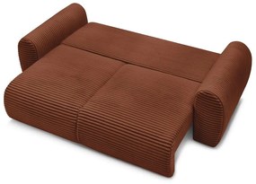 Menčestrová rozkladacia pohovka v tehlovej farbe 257 cm Lucien – Bobochic Paris