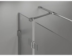Mexen Lunar T, sklopný sprchový kút pravý 125 x 110 cm, 8mm číre sklo, chrómový profil, 834T-125-110-01-00-P