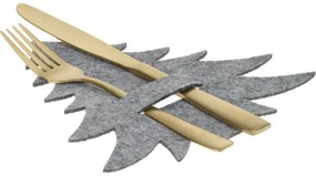 Vrecko na príbory X-Mas Tree sivá, sada 4 ks