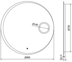 Mexen Ella, LED kúpeľňové zrkadlo s podsvietením a kozmetickým zrkadielkom 80x80 cm, 6000K, ochrana proti zahmlievaniu, 9811-080-080-611-00
