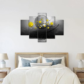 Obraz - žlté abstraktné gule (150x105 cm)