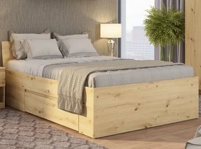 Posteľ so zásuvkami Carlos 140x200, dub artisan