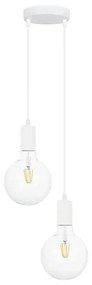 Luster na lanku MIROS 2xE27/60W/230V guľatý biela