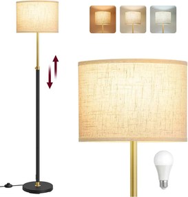 Výškově nastavitelná stojací lampa Vasagle Eupho zlatá/černá