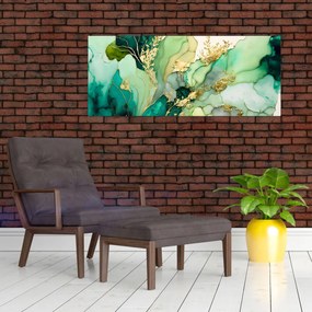 Obraz - Zelená abstrakcia (120x50 cm)