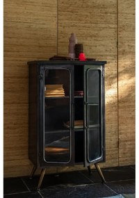 Čierna kovová vitrína 60x100x35 cm Denza – Dutchbone