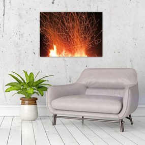 Sklenený obraz ohňa (70x50 cm)