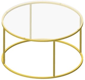 Konferenčný stolík BERLIN 80x45 cm zlatá/číra