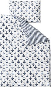 Bavlnené obliečky NAVYSTA POLY modro-biele Rozmer obliečky: 70 x 90 cm | 140 x 200 cm
