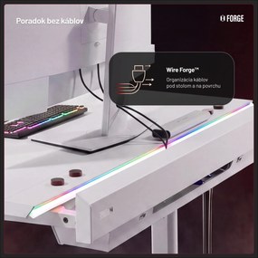 Biely elektrický herný stôl Diablo X-Forge 1200