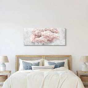 Obraz - Ružové kvety na stene (120x50 cm)