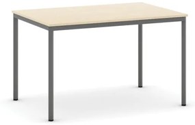 Jedálenský stôl, 1200 x 800 mm, doska dub prírodný, podnož tm. sivá