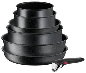 Hliníková súprava riadu 7 ks INGENIO Black stone L3998702 – Tefal