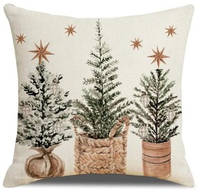 Vianočná obliečka na vankúš NORDIC GREEN 45x45 cm, béžový