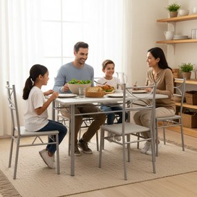 Jedálenská súprava PAUL, 5-dielna, zamatovo biela Jurhan