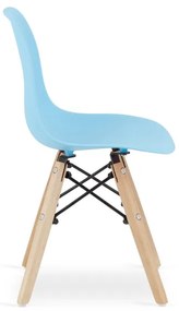 Set štyroch detských jedálenských stoličiek ZUBI - modré (4ks)