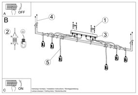 Závesné svietidlo Salamanca 6, betónové telo svietidla