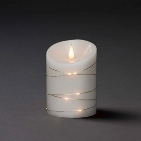 Vosková LED sviečka biela, teplá biela, Ø 10cm