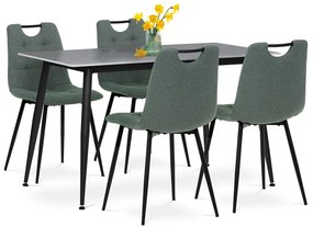 Autronic BONTEC Jedálenský set so 4 stoličkami, 130x70x76cm mramor, ASE-1001 GREY2 Farba: Zelená