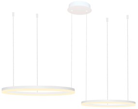 Moderný luster Halo 80+60 CCT biele s diaľkovým ovládaním