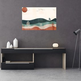 Obraz - Ilustrovaná krajina (90x60 cm)