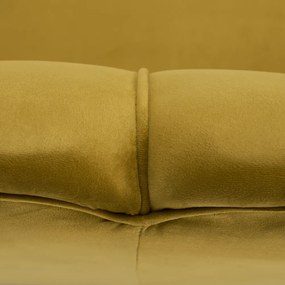 Kondela Lavica v štýle Art-deco, horčicová Velvet látka/gold chróm-zlatý, NOBLIN