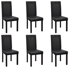 Jedálenské stoličky z umelej kože 6 ks čierne
