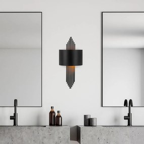 Čierne nástenné svietidlo Rayi – Opviq lights