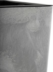 PLASTOVÝ KVETINÁČ FLORE 30,5X29,5X29,5 CM IMITÁCIA BETÓNU SIVÁ