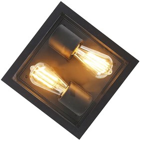 Inteligentné stropné svietidlo čierne IP44 2-žiarovkové vrátane Wifi ST64 - Charlois