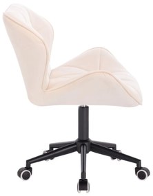 LuxuryForm DESIGN Stolička MILANO VELUR na čiernej podstave s kolieskami - krémová