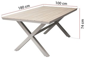 SÚPRAVA ZÁHRADNÉHO NÁBYTKU NELSON 6 x STOLIČKA + STÔL