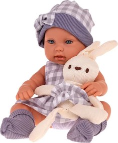 Bábika Lovely Baby s košíkom a zajačikom fialová