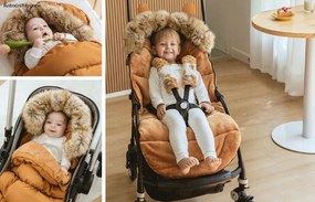 Rastúci fusak do kočíka TEDDY GROW-UP - ružové lístky