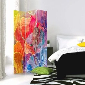 Gario Paraván Farebné abstraktné listy Rozmery: 110 x 170 cm, Prevedenie: Klasický paraván