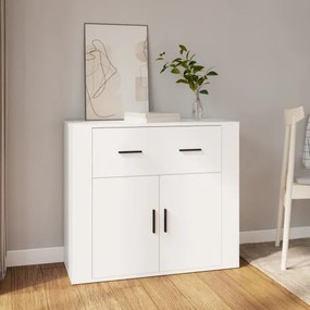 vidaXL Komoda biela 80x33x70 cm spracované drevo-