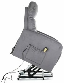 Polohovacie kreslo Lennox II Velvet, sivá