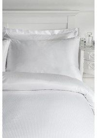 Biele obliečky na jednolôžko 135x200 cm Satin Stripe - Catherine Lansfield