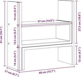 vidaXL Stolový organizér nastav. staré drevo 40x17x41cm kompozit.drevo
