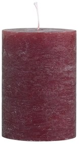 Červená široká sviečka Rustic pillar red - Ø 7*10cm/ 40h