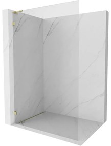Mexen, Mexen Lunar L sprchová stena ľavá 90 x 200 cm, priehľadná 8 mm, zlatá - 830L-090-000-50-00-L
