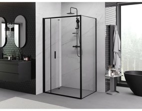 Mexen Exo, sprchovací kút so skladacími dverami 80 x 100 cm, 6mm číre sklo, čierny profil, 816-080-100-70-00