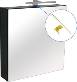 Comodo Zrkadlová skrinka Amata B 60 ZS LED-G s osvetlením Any LED 30 G, zlatá