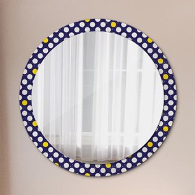 Okrúhle zrkadlo s potlačou Retro bodky fi 90 cm