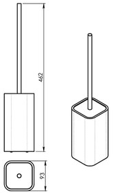 Gedy - Stojacia WC štetka NINFEA čierna/bambus