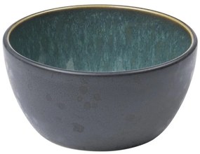 Čierna kameninová miska s vnútornou glazúrou v zelenej farbe Bitz Mensa, priemer 10 cm